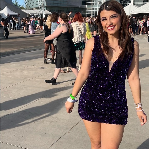 bloom usa Dresses & Skirts - Purple sequin sleeveless dress eras tour Taylor swift